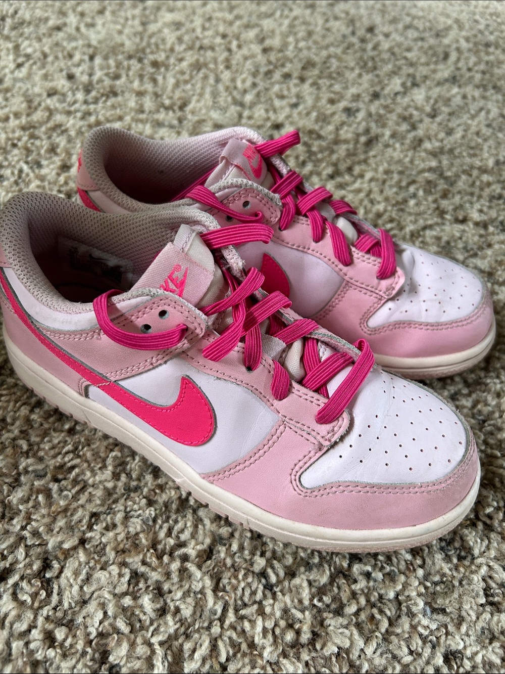 Nike Dunks Triple Pink Low-Top Sneakers with Hot Pink Swoosh
